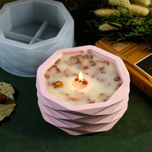 Miniatura 3 de Molde de silicona para macetas, jarrón de plantas suculentas, moldes de cactus, moldes de resina epoxi, molde de arcilla de cemento para velas