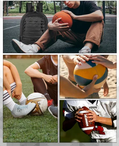 Miniatura 7 de Mochila de baloncesto para hombres y mujeres con compartimento para pelota y zapatos, capacidad de 30L, ligera y transpirable, mochila de fútbol