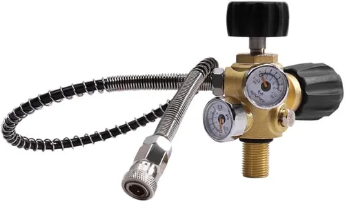 TUXING Compresor de alta presión de 4500 psi/300 bar, estación de llenado de paintball Pcp, adaptador de válvula DIN con doble calibre, válvula de