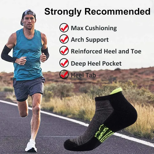 Miniatura 7 de JOYNÉE Mens Ankle Low Cut Athletic Tab Socks for Men Sport Comfort Cushion Sock 6 Pack