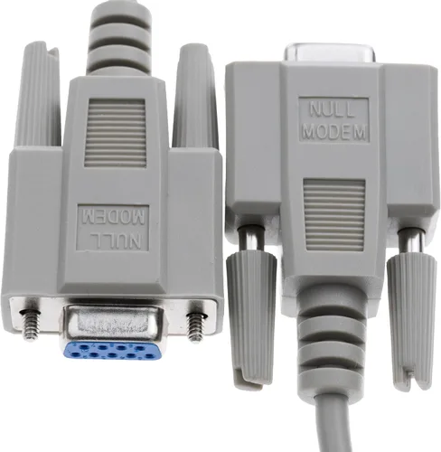 Miniatura 2 de CableWholesale Cable de módem nulo, cable serie DB9 hembra a DB9 hembra, clasificación UL, 8 conductores, beige, 25 pies, cable de módem nulo serie