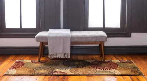 Miniatura 3 de Unique Loom Barista Collection - Alfombra moderna a cuadros, contemporánea, multicapas, Polipropileno, Beige/Negro