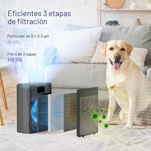 Miniatura 4 de YARIKI Purificadores de aire para el hogar y mascotas, cubre hasta 1500 pies cuadrados, filtro H13 HEPA con pre-filtro lavable, limpiador de aire