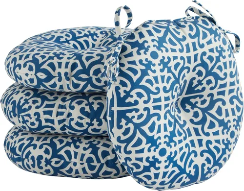 Miniatura 57 de Greendale Home Fashions Cojín redondo para asiento bistro de 15 pulgadas, 2 unidades (paquete de 1), Adobe Stripe