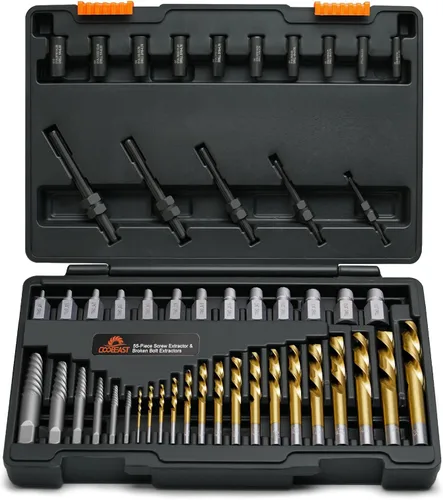 Miniatura 8 de Coobeast Juego de 49 piezas de extractor de pernos con broca de mano izquierda, juego de extractor de tornillos de servicio pesado, extractor