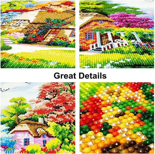 Miniatura 4 de Twinkel Pinkel Kits de pintura de diamantes 5D grandes para adultos, paisaje, cabaña, taladro completo, pintura de diamante, arte de bordado