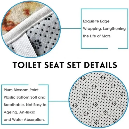 Miniatura 9 de Juego de 4 cortinas de ducha con diseño de hada de flores y mariposas para baño, tapete de contorno para baño, cubierta de inodoro, tela