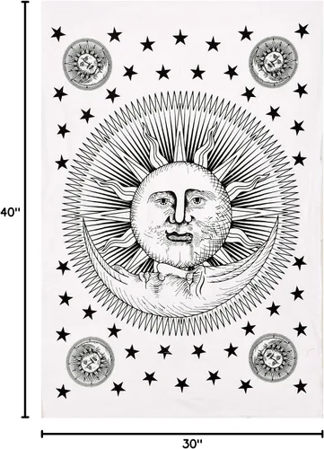 Miniatura 7 de ANJANIYA Tapiz de mandala de teñido anudado, diseño de tarot bohemio, para colgar en la pared, para habitación, hippie de playa