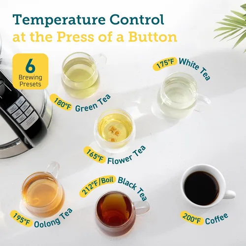 Miniatura 2 de COSORI - Hervidor eléctrico con control de temperatura de 1.7L, tetera eléctrica y caldera de agua caliente con mantenimiento de calor de 60