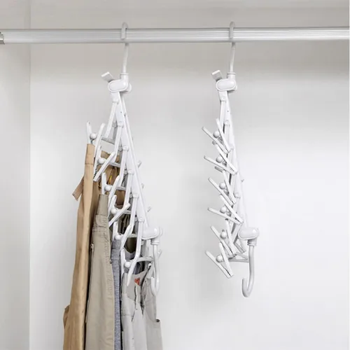 Miniatura 3 de Perchas multifuncionales para pantalones que ahorran espacio: paquete de 2 perchas de falda para armario, múltiples capas multifuncionales