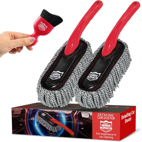 Miniatura 9 de Kit de Detalles de Coche RIDE KINGS - 3 Paquetes: Plumero de Coche, Cepillo de Limpieza Interior, Toallas de Microfibra Herramientas de Detalle
