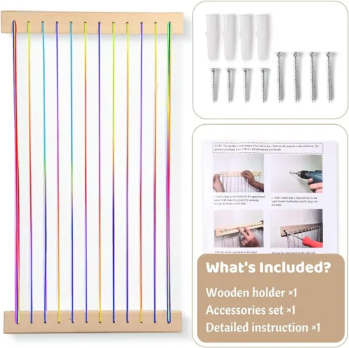 Miniatura 8 de Organizador de juguetes de madera suave para almacenamiento de animales de peluche, bonito y duradero para pared o puerta, longitud ajustable