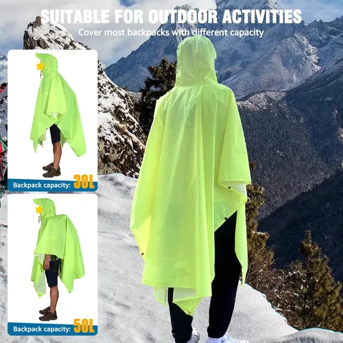 Miniatura 141 de ANYOO Poncho de lluvia con capucha para adultos, impermeable, ligero, para hombres y mujeres, chaqueta de lluvia reutilizable para emergencias al