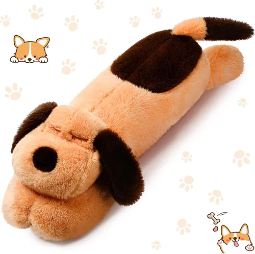 Queekay Almohada corporal para perro, almohada de cuerpo largo de felpa para perros, cojín grande para dormir, abrazar, regalo para fiesta de Marrón