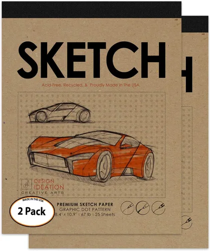 Miniatura 5 de PREMIUM – Bloc de dibujo para lápiz, tinta, y marcador. Gris Diseñador De Dot Pattern Red. Gran Para Art, diseño y Educación. (Jumbo 8.5" x 11")