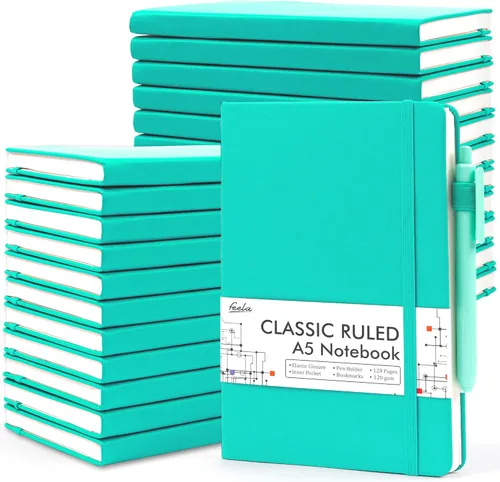 Miniatura 18 de Feela - Paquete de 24 cuadernos en blanco para el trabajo, cuaderno de negocios de tapa dura con líneas para escritura y soporte para bolígrafos