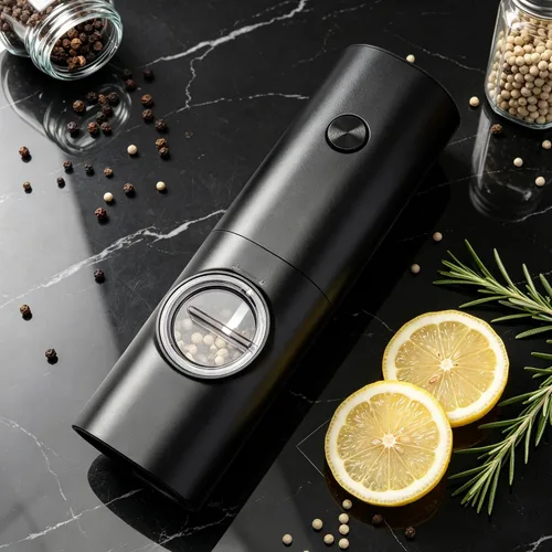 Miniatura 7 de Gulex Molinillo eléctrico de pimienta alimentado por batería, 1 paquete/2 unidades, molinillo de pimienta automático con luz LED, grosor ajustable