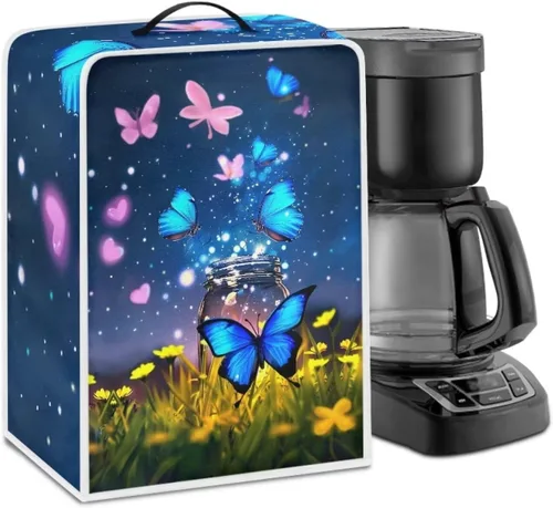 Miniatura 28 de Cubiertas para máquina de café con mango superior, resistentes a las manchas, para mezclador, compatible con la mayoría de cafeteras