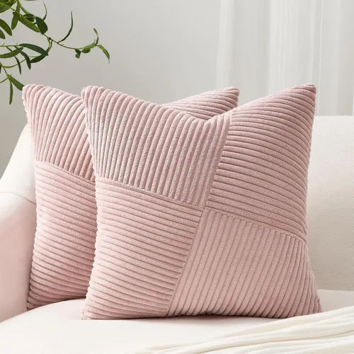 Miniatura 25 de Topfinel Juego de 2 fundas de almohada decorativas negras de 16 x 16 pulgadas para sofá, cama, decoración rústica estilo bohemio para el hogar