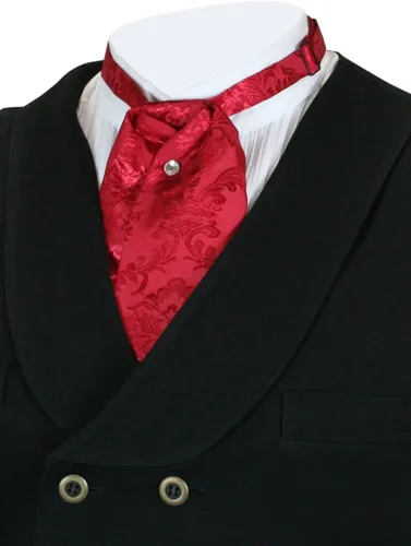 Miniatura 9 de Historical Emporium Corbata de satén jacquard para hombre, corbata victoriana eduardiana occidental para boda, Halloween, cosplay