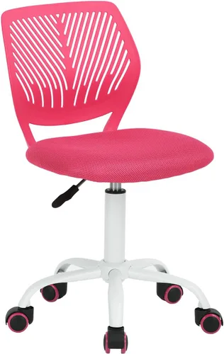 Miniatura 11 de FurnitureR Silla de escritorio para adolescentes, niños y niñas, silla de tareas con malla transpirable y polipropileno con respaldo medio, altura