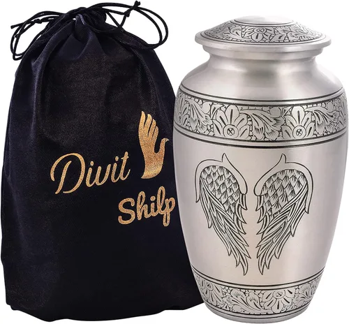 Miniatura 10 de Urna de cremación para cenizas humanas con bolsa de satén, para adultos de hasta 200 libras Urnas funerarias grandes hechas a mano