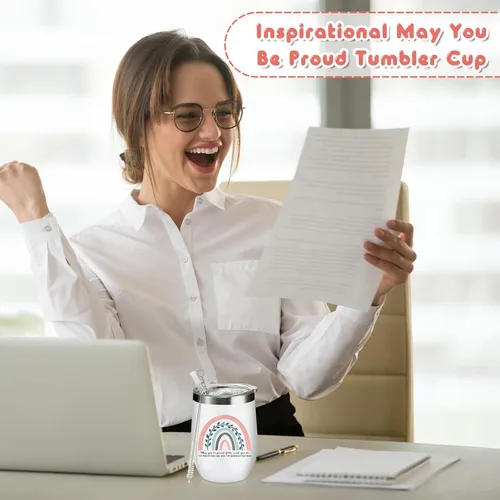 Miniatura 5 de Sieral 10 tazas inspiradoras de agradecimiento a los empleados, taza de 12 onzas con aislamiento de acero inoxidable con tapa, regalo