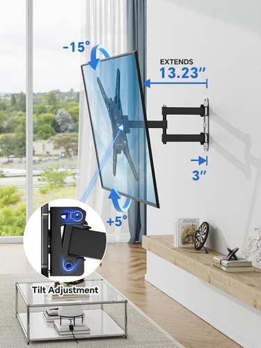 Miniatura 4 de Simple Trending Soporte de pared para TV de movimiento completo para televisores y paneles planos de 26" a 60", soporte de movimiento de TV