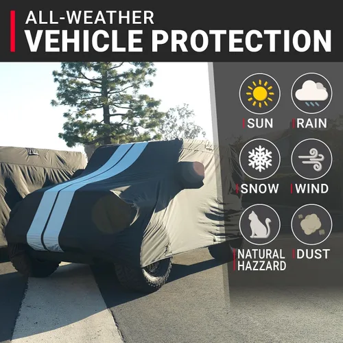 Miniatura 2 de iCarCover Premium Plus Cubierta impermeable para SUV para todo tipo de clima, cubiertas de coche con protección UV para Blazer K5, LR3, LR4, Tahoe