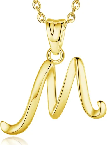 Miniatura 156 de EUDORA Collares de plata esterlina con inicial para mujer, regalos clásicos de 26 letras sin cuello para niñas, hermana, madre hija, cadena de 18