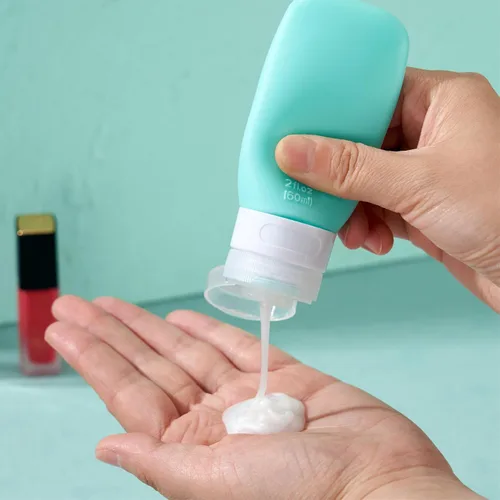 Miniatura 4 de INSFIT Botellas de viaje para artículos de tocador, recipientes de tamaño de viaje de 3 onzas aprobados por la TSA, sin BPA, tubos de silicona