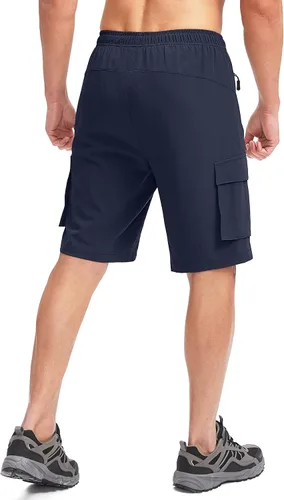 Miniatura 3 de Bikewa Pantalones cortos de ciclismo de montaña para hombre, con acolchado 3D, ajuste holgado, con bolsillos con cremallera