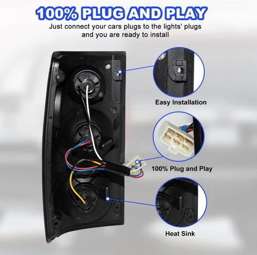 Miniatura 5 de ROXX Conjunto de luces traseras para camioneta Toyota 1989, 1990, 1991, 1992, 1993, 1994, 1995, repuesto de lámparas traseras, para lado del Humo