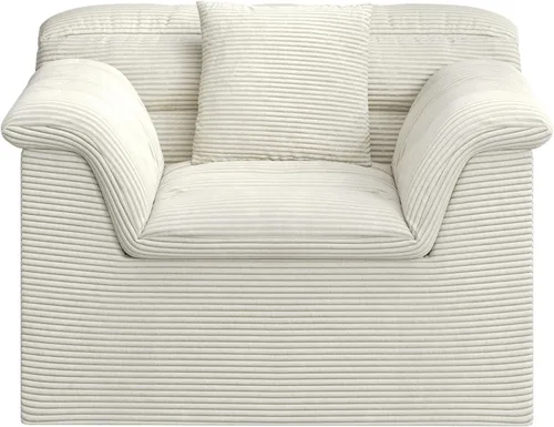 Miniatura 7 de Sofá Seccional Cloud de 51", Sofá Modular Moderno con Asiento Profundo, Cómodo Sofá Individual Comprimido, Sofás Tapizados de Pana para Sala de Beige