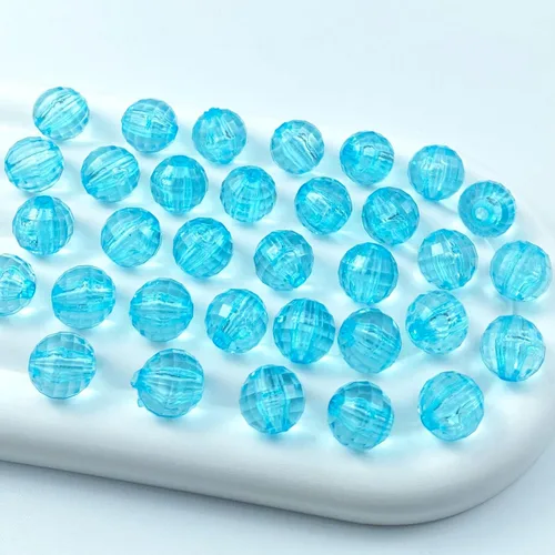 Miniatura 17 de 1000 cuentas facetadas redondas acrílicas de 0.236 pulgadas (0.236 in), cuentas espaciadoras de cristal, cuentas sueltas con múltiples facetas