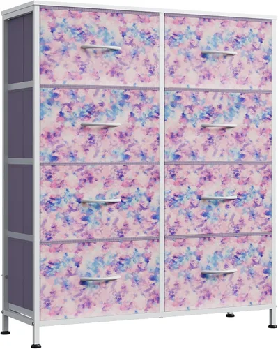 Miniatura 27 de WLIVE - Cómoda de tela para dormitorio, cómoda alta con 8 cajones, torre de almacenamiento con contenedores de tela, cómodas dobles, cómoda
