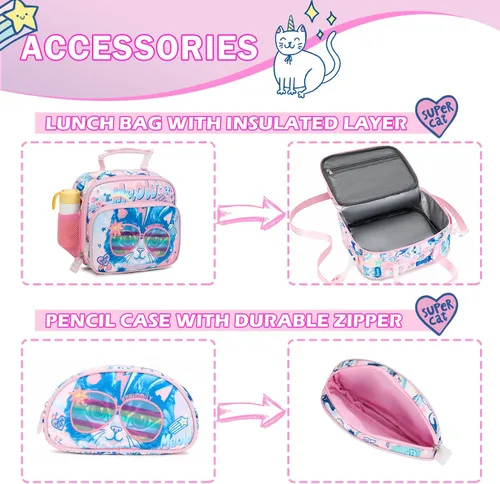 Miniatura 4 de Mochila para niñas, mochila escolar para niñas, Lindos juegos de gatos, Classic