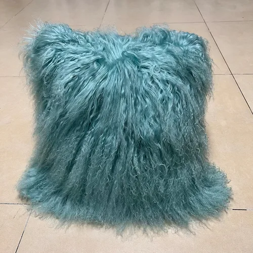 Miniatura 10 de MOOX Fundas de Almohada de Piel de Cordero Mongol Lumbar Throw Funda de Almohada de Piel de Oveja Lana Auténtica Piel Tibetana Acento Sala de Estar