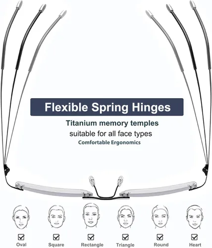 Miniatura 6 de K.LAVER Lentes de lectura bifocales fotocromáticos con bloqueo de luz azul para hombres y mujeres, gafas de sol sin montura de transición