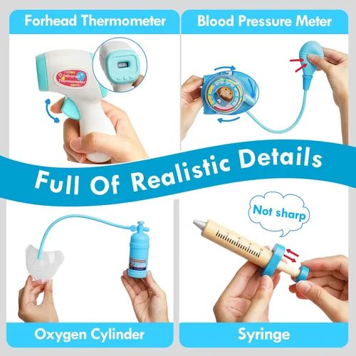 Miniatura 3 de Kit de Médico de Lehoo Castle para Niños Pequeños de 3 a 5, Juego de Médicos para Niños, Juego de Simulación con Disfraz de Médico, Juguetes