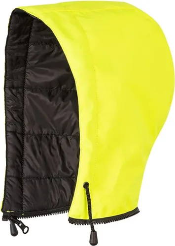 Pioneer Capucha desmontable reversible, transpirable, impermeable, color amarillo de alta visibilidad