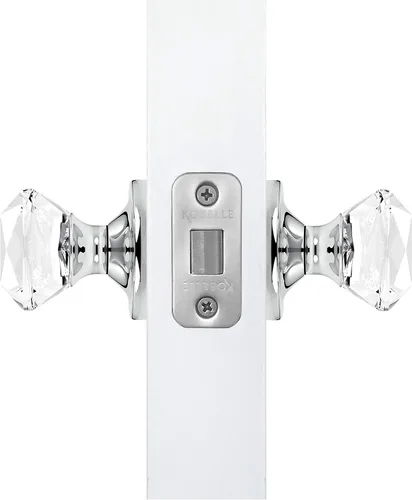 Miniatura 2 de Paquete de 8 pomos de puerta de cristal de corte princesa Passage Roseta redonda cromada