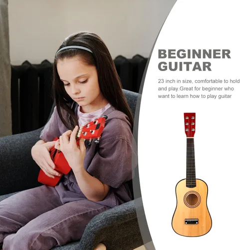 Miniatura 8 de Kisangel Guitarra acústica popular de 23.22 pulgadas, guitarra de 6 cuerdas para principiantes para niños y adultos, instrumento musical de tilo