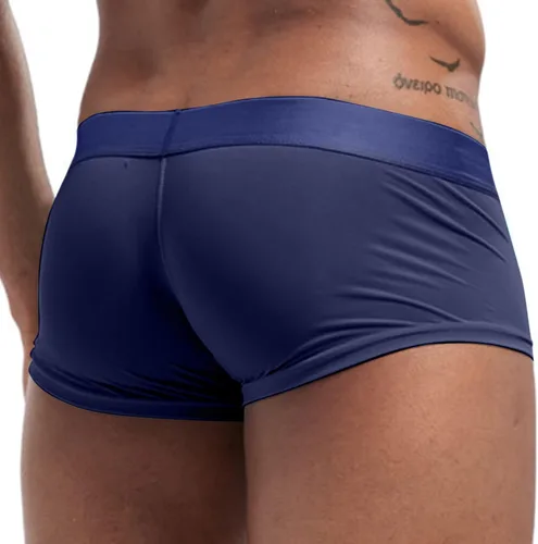 Miniatura 4 de Calzoncillos elásticos de seda de hielo para hombre, suaves y cómodos, de algodón, con bragueta abierta, sin etiquetas, bragas de pierna