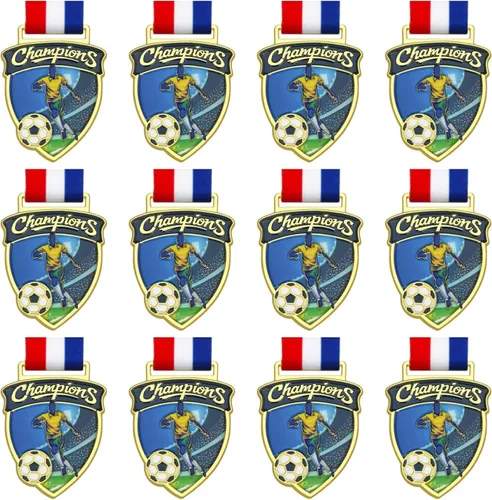 Miniatura 7 de Donrime 12 Pieces Soccer Medals for Kids, Gold Metals Awards Medal for Kid’s Sports Soccer Games, Soccer Party Favors, 2 Inches