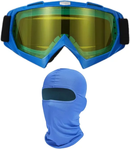 Miniatura 29 de Gafas de motocicleta con máscara facial, resistentes al viento, gafas de esquí de carreras de motocross, gafas protectoras de seguridad