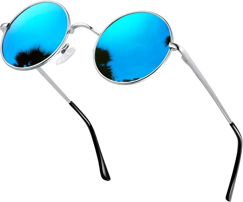 Miniatura 76 de KANASTAL Gafas de sol redondas polarizadas para mujeres y hombres, estilo hippie con protección UV400