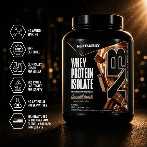 Miniatura 5 de NutraBio 100% Proteína de suero aislada en polvo, 25g de proteína con perfil completo de aminoácidos, sin transgénicos, sin soja ni gluten, bajo