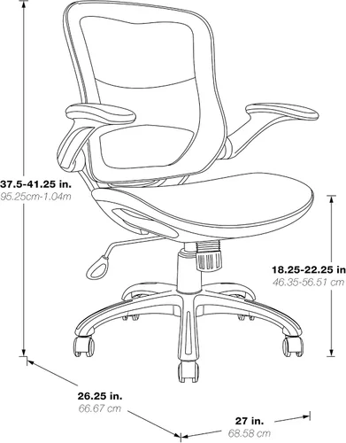 Miniatura 3 de Office Star Riley - Silla de escritorio ventilada para gerente con asiento y respaldo de malla transpirable, base negra con negro