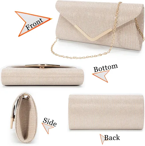 Miniatura 6 de Bolsos de mano brillantes para mujer, bolso de noche para mujer, bolso de mano para mujer, bolso de mano para fiesta, graduación, boda